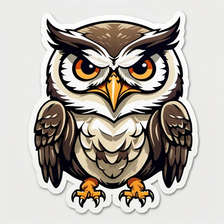 Angry owl, sticker, stickers, <lora:StickersRedmond:1>