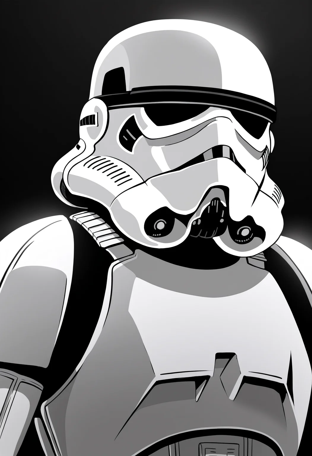 best quality, amazing quality, very aesthetic, absurdres,
1boy, stormtrooper, armor, helmet,
upper body, monochrome, greyscale, sketch, black background <lora:StormtrooperNoobXL_byKonan:1>