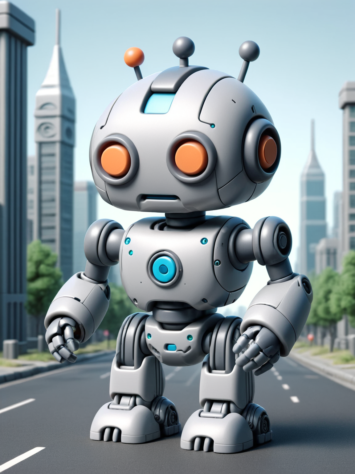 ais-plasticz robot, with joints and gears all made from ais-plasticz material, ready for a futuristic battle in an ais-plasticz cityscape with ais-plasticz buildings and ais-plasticz roads <lora:Plastic_Toy_Style_SDXL:1>