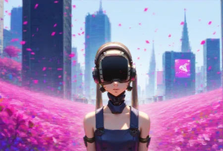(score_9, score_8_up, score_7_up), anime, multiple_girls, postcard, cyborg, sanakan, twintails, human face, porcelain_face, vr_headset covering eyes, alternate costume, futuristic, pinafore_dress, outdoors, neoclassical palace, lilly garden, surrounded by blooming flowers, ultra-detailed, smooth_texture, glossy_texture, intricate_details, foreground, background, middle_ground, [layered_composition], closeup, ar-glitch, glitch, tmnh <lora:Glitch:1> <lora:Tsutomu_Nihei_Blame_Style:1>