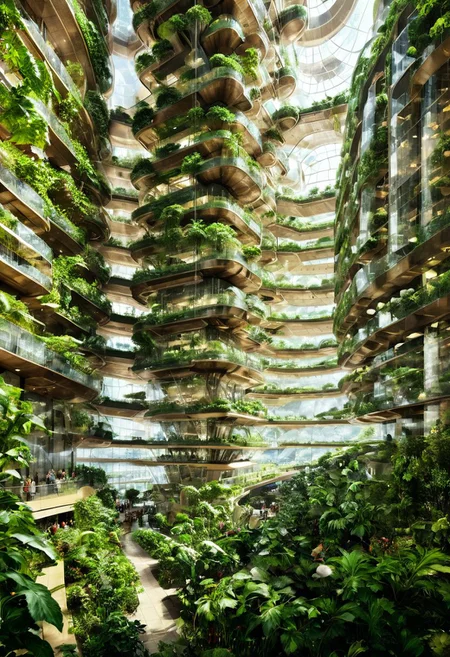 A new type of flying ship for sightseeing in the city of the future with glass dome, 
Residents live in a sizable number of glass bubble capsules,
The alien colonial cities of the future look like towering ant nests built in Halong Bay filled with fog, glass dome, communications spire landmark, aircraft terminal, aerial mass transportation,
((The steel tower in the imperial capital of Star Wars, the Rubik's Cube and Golden Tower of the corporate headquarters in Blade Runner, The floating kingdom of Hayao Miyazaki's Castle in the Sky, the catacombs of Paris are full of skulls, Famous British architect Dream Detective)),
(futuristic:1.2), a huge military factory made of steel, glass, fog, sun, in the clouds, , futuristic military planes, moody tones, 
(real landscape:1.1), (blurred background:1.0), [buildings|trees|Crowd|buildings|trees|Crowd|buildings|trees|vehicle|Crowd:0.7], 
[building|door|window|stairs|balcony|wall|brick|eaves_details:0.8], [Street|Landscape|Foliage|Pedestrian|Vehicle_Details:0.7], [metal|glass|wood|stone|cement|brick|textile_texture:0.8],
(background, more_details:0.3), 
great lighting, futureskyline, Curvy Architecture, Architecture photography, treehouse, hillscastel