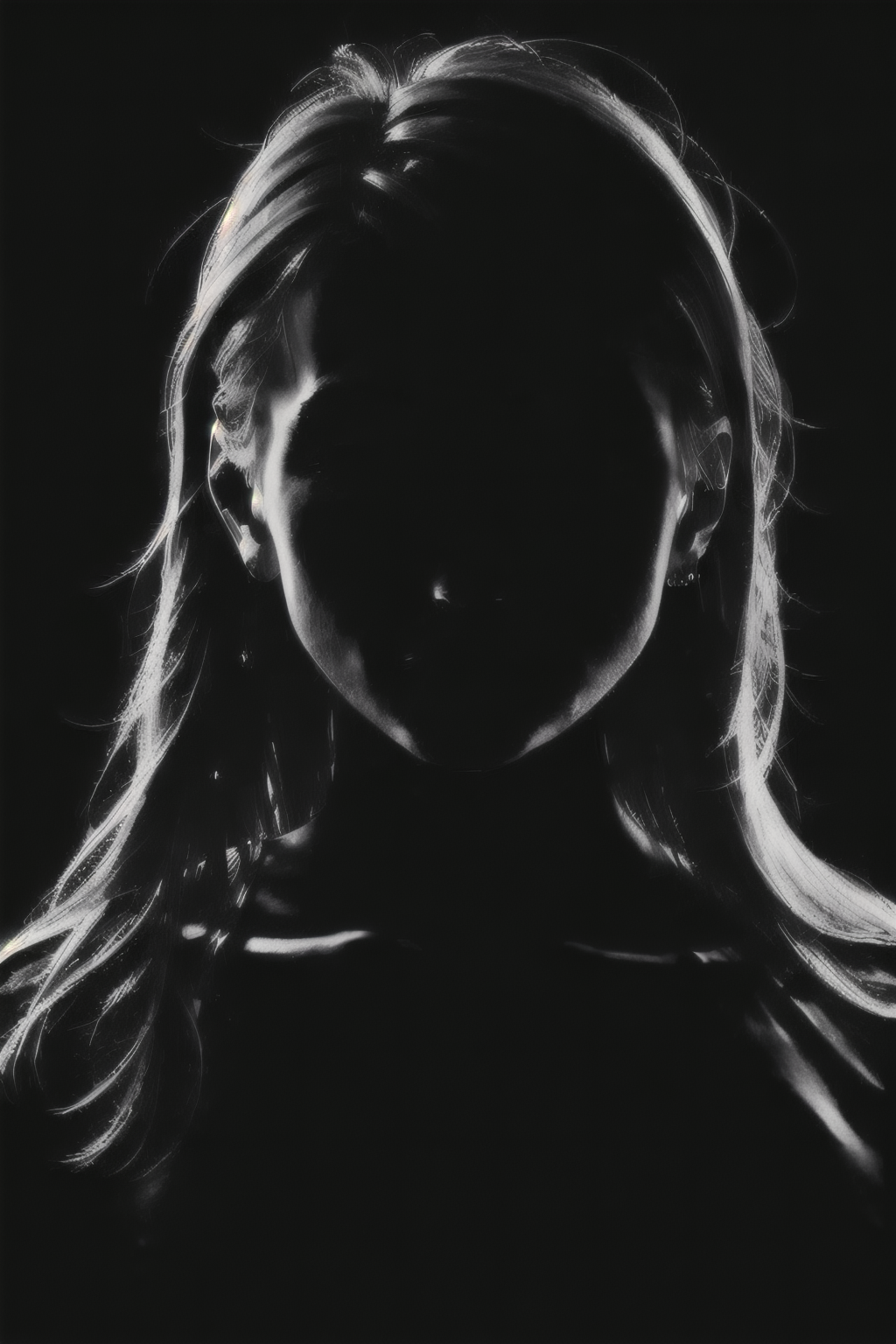 (Realisitc:1.5) EdobShadow a woman in the dark, (black background:1.3) <lora:EdobShadow_v1.0:1>