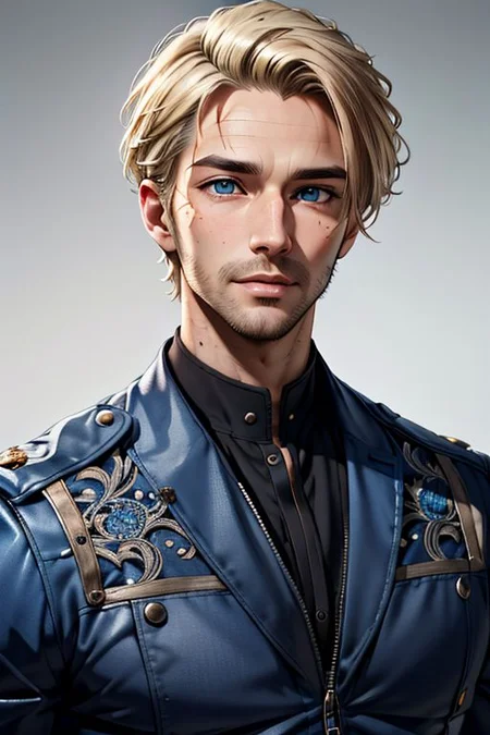 Master piece, highest quality, highest possible OverallDetail, semirealistic, blue eyes,
Create an elder of a cultivator sect.
The character looks like he is in his late twenties or early thirties. He is handsome.
He has blond kempt short hair.
His eyes are blue. Detailed face.