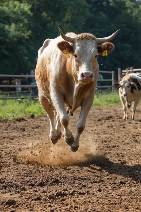 extreme cow jumping, doesn't give a damn! radical! , detailed, 8k