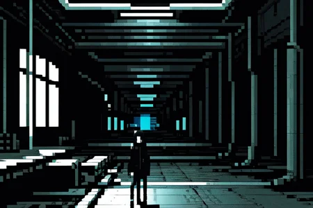 highly insanely detailed, masterpiece, top quality, best quality, highres, 4k, 8k, RAW photo, (very aesthetic, beautiful and aesthetic),
tsutomu nihei,nihei_tsutomu,blame!,blame gakuen!,abara,TNstyle,sidonia_no_kishi,(sidonia \(ship\),tunnel,stairs,space,spacecraft,lab,giant room,deep horizon,hangar,megastructure in background),dome,air conditioner,fence,wire,light particles,bridge,ventilation fan,ventilation shaft,gauna,gauna mech,cables,tubes,industrial pipes,drainpipe,machinery,buildings,science fiction,flock,futuristic,
<lora:blameLora_v10:0.5>,
(1girl:1.3),
solo focus,
rainy,sage background,âââ