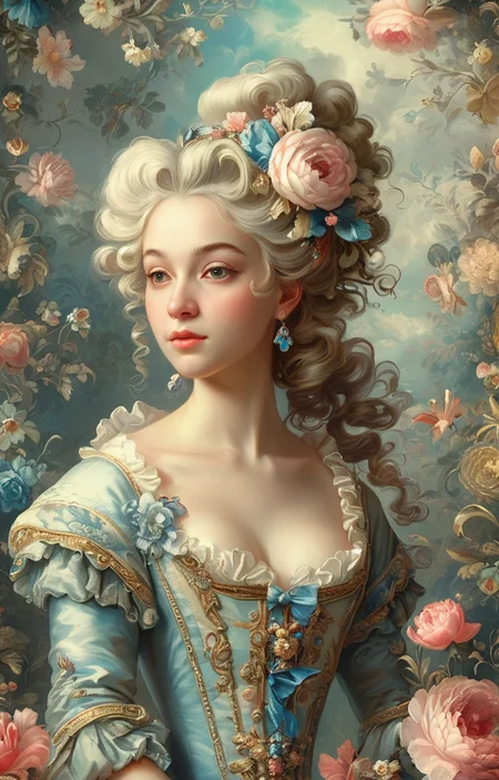 masterpiece,best quality,<lora:tbh356-sdxl:0.6>,illustration,style of patten of Rococo tech genius teenage girl