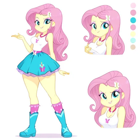 (masterpiece:1.0), (best_quality:1.0), ((perfect face:2)),((perfect body:1)),((perfect shadows:1)),
ng_deepnegative_v1_75t, zPDXLxxx, My little pony,(equestria girls,show accurate:1)(full body shot) , Perfect Hands, perfecteyes, beautiful, vector, detailed hand, seductive look,bedroom eyes, detailed eyes, ,dinamic hands,full body portrait,  
BREAK charcters, 
(Equestria Girls Style:1.5),
prostitutes with massive breast and hyper hips, fluttershy, pink hair, teal eyes, long hair, eyeshadow, butterfly ornament, hair ornament, yellow skin, colored skin,
(Equestria girls:1),(massive breast:1.3),(hyper hips:1),
slutty thick round ass,massive thick thighs,perfect breast,
BREAK raytracing, volumetric lighting, ambient occlusion, background, 
BREAK wearing, 5 fingers, detailed character design, ultra-high resolution,
bedroom eyes,  
absolute cleavage,,(Random naughty stance:1), (Random naughty  pose:1),
([white tank top, shirt, bare shoulders, green skirt, polka-dot socks, green boots]:1),
CharacterDesignIllustrious, reference sheet, simple white background, (color guide:1), (multiple views:1), (full body), dynamic pose,
nsfw, explicit, front view,
BREAK (shading:1).