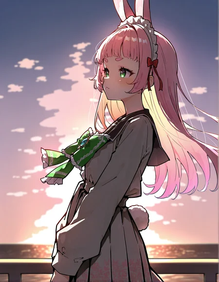 masterpiece, perfect quality, best quality, absolutely eye-catching, absurdres, highres, newest, <lora:unosakuraillustriousXL:1>, 1girl, unosakura, cowboy shot, from side,