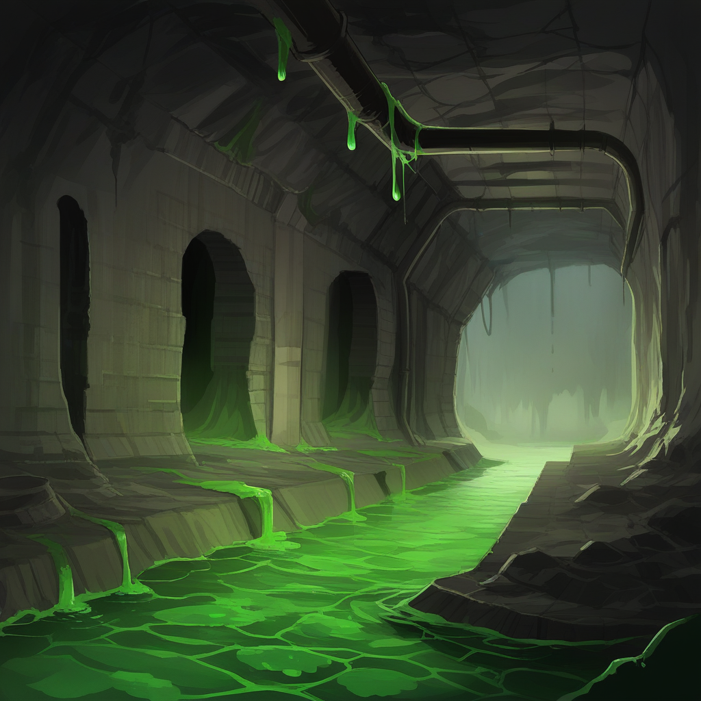 score_9, score_8_up, score_7_up, score_6_up, score_5_up, score_4_up, zPDXL2,source_anime,rating_questionable,1girl, solo, <lora:Sewer:0.8> s3wer, sewer, water, pipes, moss, slime, underground