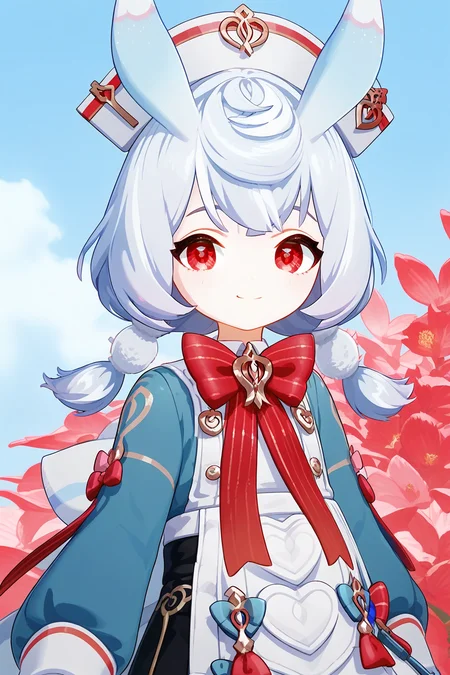 score 9, score 8 up, score 7 up, rating explicit,
detailed background, upperbody, detailed eyes, red eyes,
Sigewinne, 1girl, light smile, hat,
looking at viewer, outdoors, sky,  <lora:Sigewinne.pony:1>