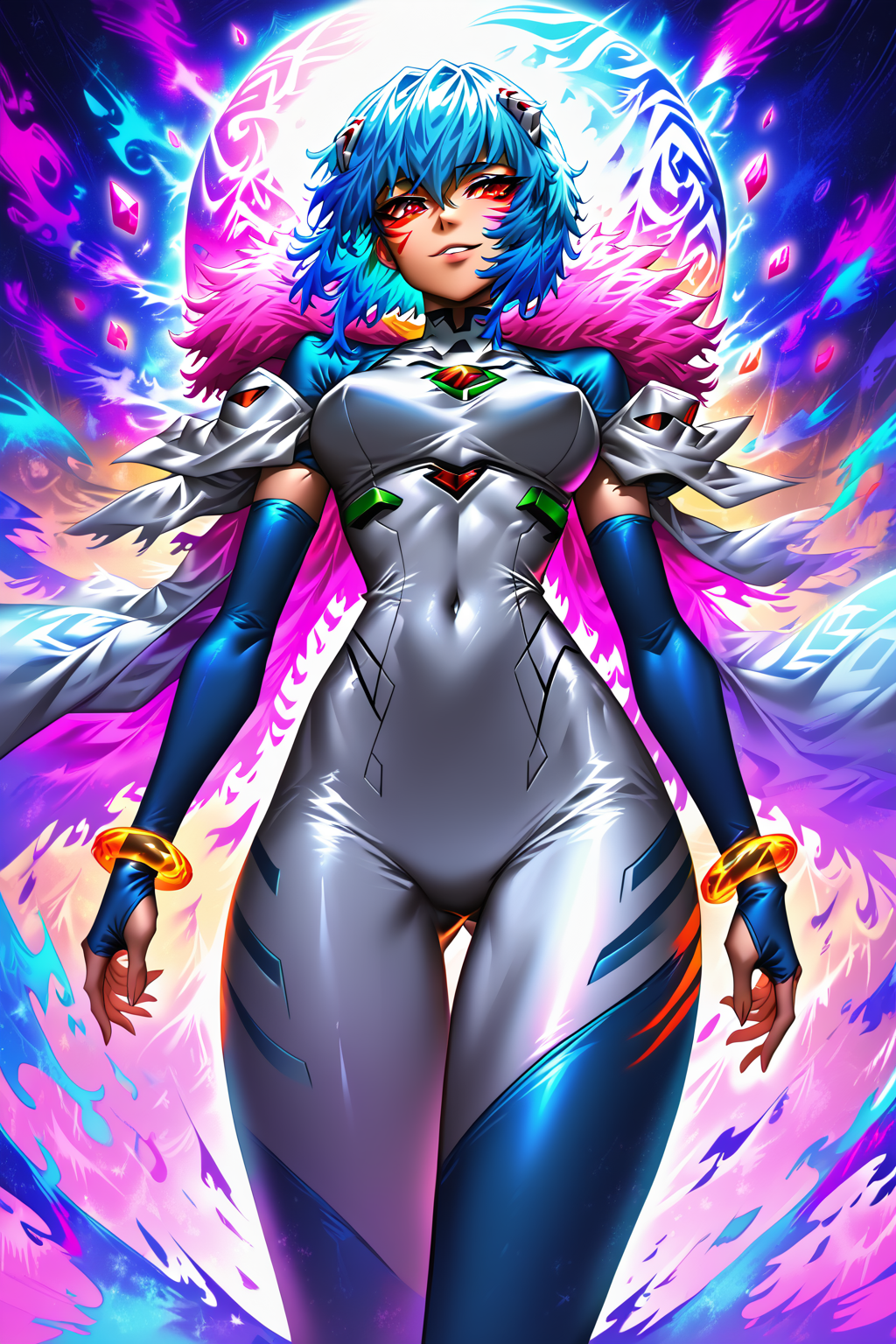 score_9, score_8_up, score_7_up, score_6_up, BREAK, 1girl,  <lora:Trippy_Dreams:1> trippydream, ayanami rei, from below,