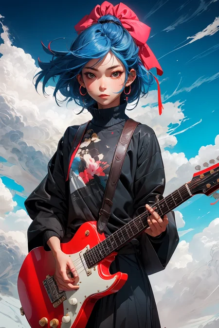 a girl playing guitar,
<lora:more_details:0.4>
<lora:Cosmic anime-oil fusion v2:0.4>
<lora:AnimeVibesV3:0.25> animevibes,
<lora:3DMM_V11:0.5> 3DMM
<lora:midjourney_20230624181825:0.4> midjourney ,
<lora:LAS:0.25> colorful, clouds,
<lora:msw_locon-t2:0.45>
<lora:wuxia2:0.5> gu, shiny, shiny hair, shiny skin, shiny clothes