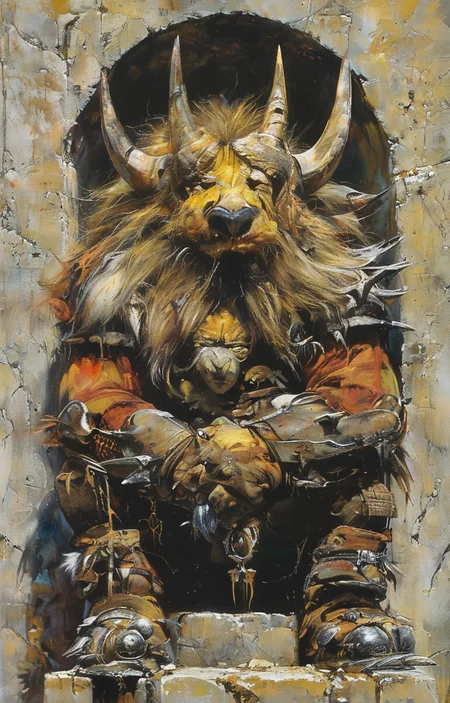 masterpiece,best quality,<lora:tbh233-sdxl:0.9>,illustration,style of Simon Bisley animals