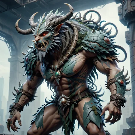 druidic cyberpunk terrorcore beast,