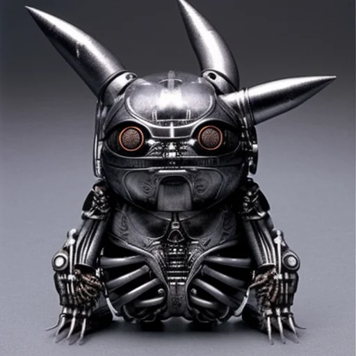 pikachu as bionic cyborg, art by hr giger, highly detailed, realistic style, , <hrgiger-drmacabre>, art by hr giger,