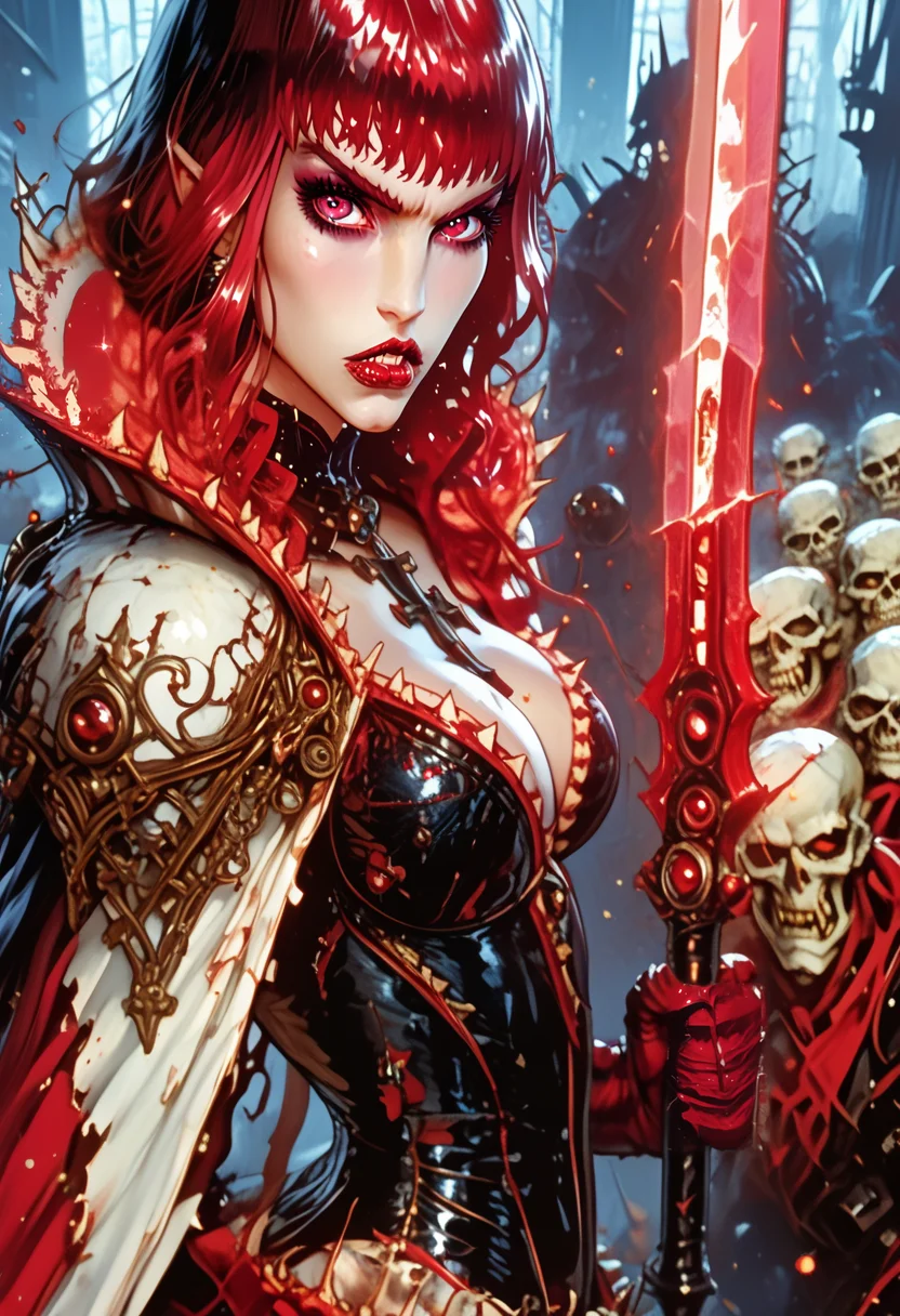 score_9, score_8_up, score_7_up, score_6_up, score_5_up, Elizabeth Bathory the Evil vampire woman, rococo style, long red hair, hyper stylize, trending on art station , hkstyle, diagonal shot, background particle glass destruction spiral all around, .Break., sureal impossible background(Kux lumino, tetramaxima,),(omegarmagedapocalyspe),mark,film grain, midnight, high definition, superimposition, unreal, abstract, stuff of nightmare, shadow creature, impossible structure, blur, impossible geometry, film grain, , cyberpunk hellscape, best quality masterpiece, dynamic angle,phantasmagorical,trabidjina kelvaiate, DUNDARIOUS REDRIPULIN, jaonbes zovkrbjuo, Omnipowerfulimpertinent elemental, psychodrozonosteric, ((hell)), primordial, masterpiece, best quality, highres, HDR, ultra-detailed, (extremely detailed CG unity 8k wallpaper:1.16), perfect artwork, rel
<lora:PonyFantasyKnightsV4:1> <lora:Elizabeth_Bathory:1>