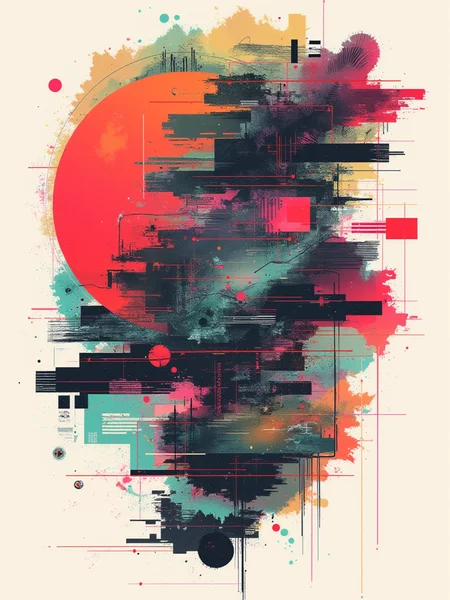 an absurd abstract design, blending shape and reality, no humans. gl1tchc0re <lora:Glitchcore_Flux:1>