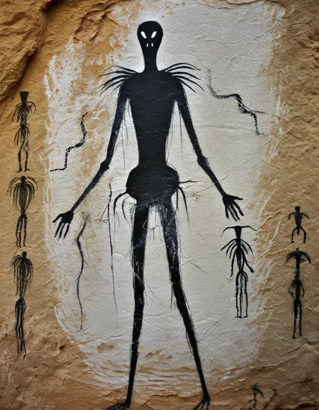 cavepaintinglora, painting of a slenderman
