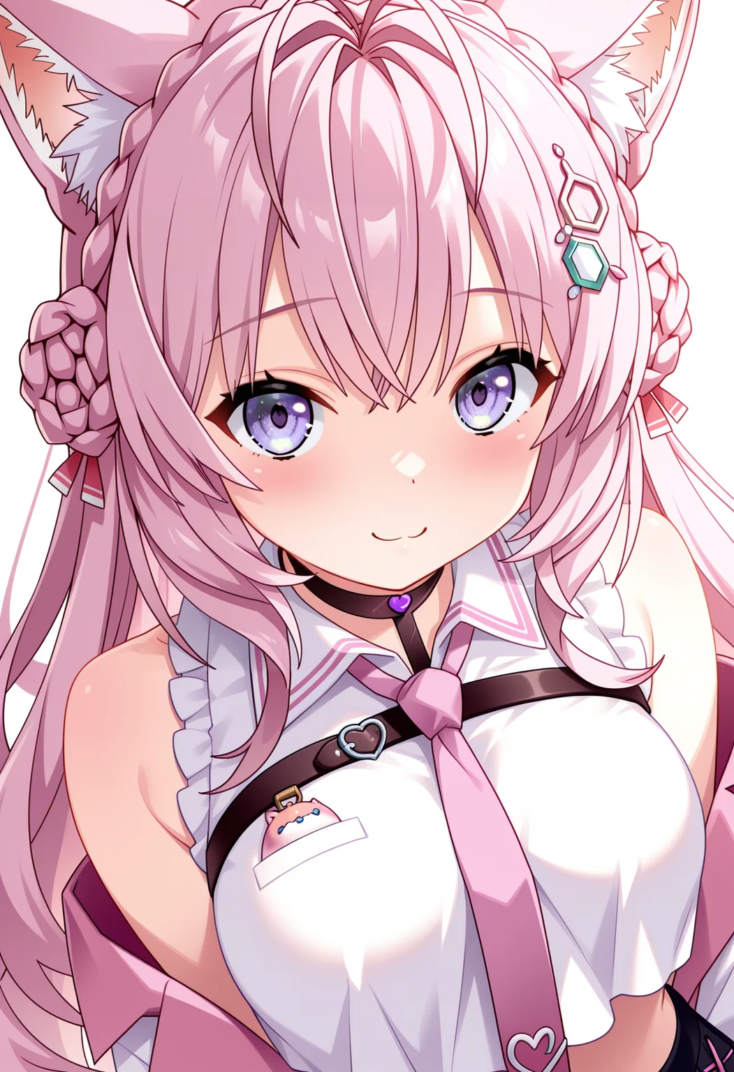 (best quality , masterpiece, good quality), sfw, general, 1girl, solo, hakui koyori, hakui koyori \(1st costume\), dutch angle, blush, smile, looking at viewer, <lora:kannagireistyle_ilxl:1>, kannagireistyle,