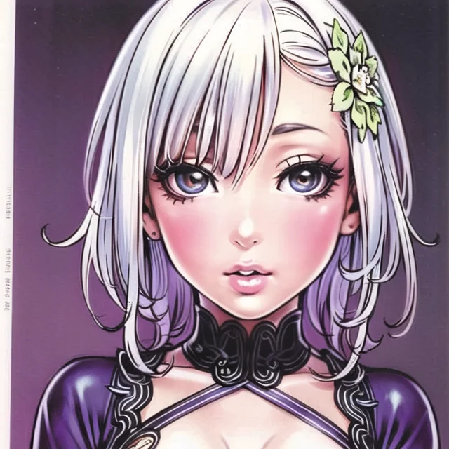 (masterpiece:1.4), (best quality:1.4),extremely detailed, intricate, hyper detailed, 1girl, White hair_flower, dress, , (perfect_face), detailed_background, (doujinshi:1.2), doujinshi, colored_pencil_\(medium\) <lora:YamashitaShunya-000004:0.75>