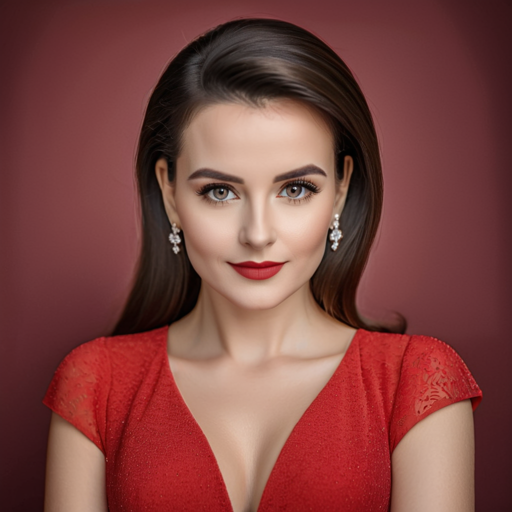 professional portrait photography of a european woman in a red dress <lora:Professional_Photography:1>