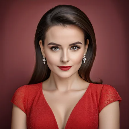 professional portrait photography of a european woman in a red dress <lora:Professional_Photography:1>