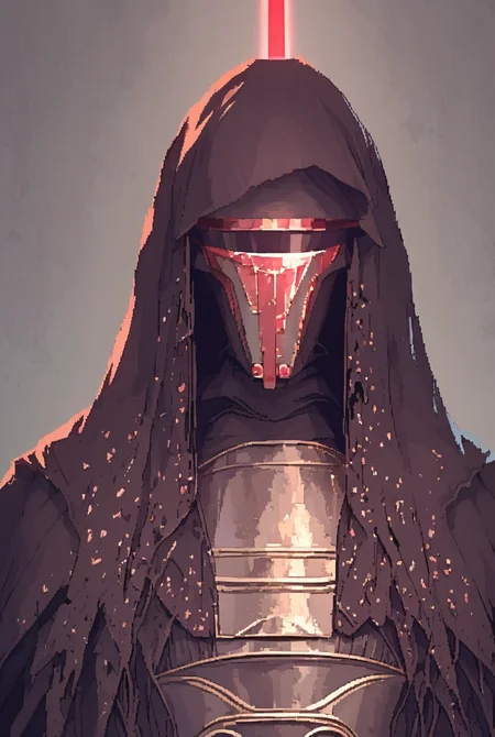(7-DarthRevan holding lightsaber) portrait, detailed helmet, looking at camera, looking at viewer
pixel art
<lora:d3p1x3lXLP:1> <lora:Darth Revan PONY v1.0:1>