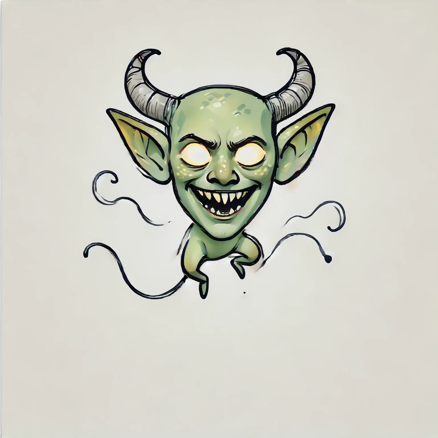 DonM0n3L1n3XL one line drawing, score_9, score_8_up, score_7_up, score_6_up, nymph, imaginative and mischievous character with a hunched posture, glowing beady eyes, and a malevolent grin. use earthy green and brown tones for its mottled skin, and add small, stubby horns on its sloping forehead, scraggly moss-like hair,sharp jagged teeth in its wide mouth, goblin should be small in stature, around 2 to 3 feet tall, fantasy, fraying,thunderous,encouraging,survival,dimensional,scatter,uninhabited,soft , rating_safe <lora:DonM0n3L1n3XL-pony:1>