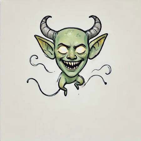 DonM0n3L1n3XL one line drawing, score_9, score_8_up, score_7_up, score_6_up, nymph, imaginative and mischievous character with a hunched posture, glowing beady eyes, and a malevolent grin. use earthy green and brown tones for its mottled skin, and add small, stubby horns on its sloping forehead, scraggly moss-like hair,sharp jagged teeth in its wide mouth, goblin should be small in stature, around 2 to 3 feet tall, fantasy, fraying,thunderous,encouraging,survival,dimensional,scatter,uninhabited,soft , rating_safe <lora:DonM0n3L1n3XL-pony:1>