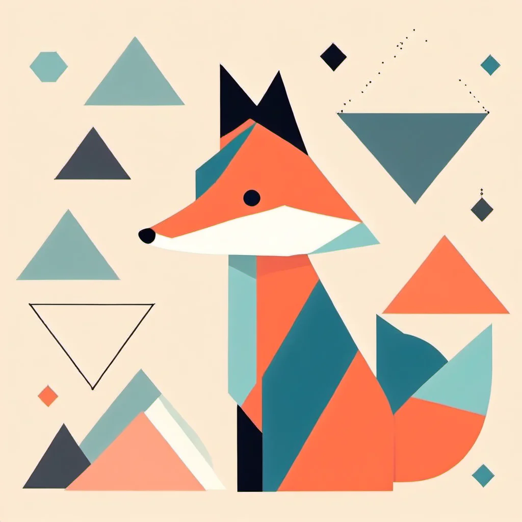 Geometric fox  <lora:[XL]Geometric_animal:1>