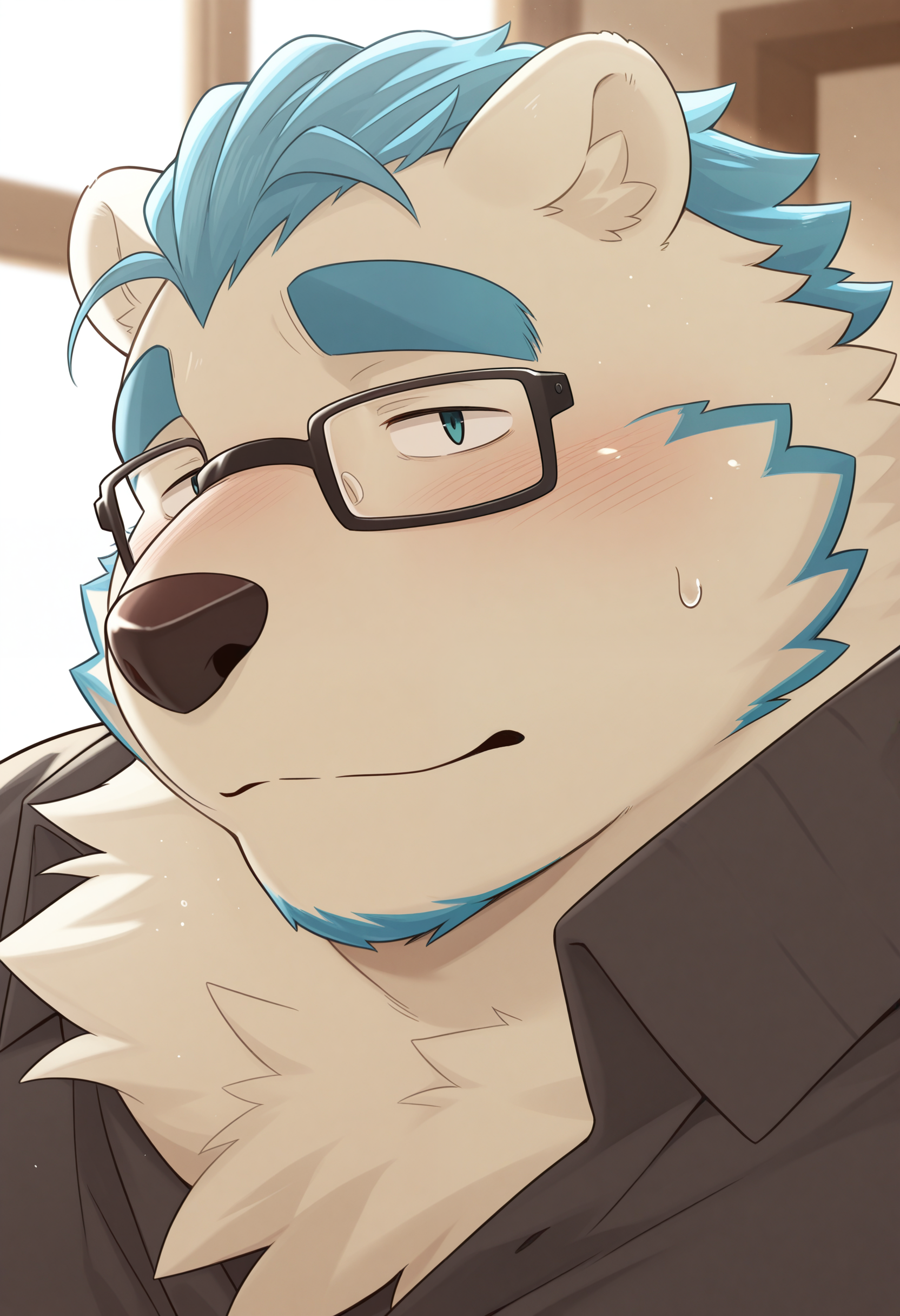 masterpiece, best quality, amazing quality, solo, 1boy, hyugatc, glasses, close-up, 