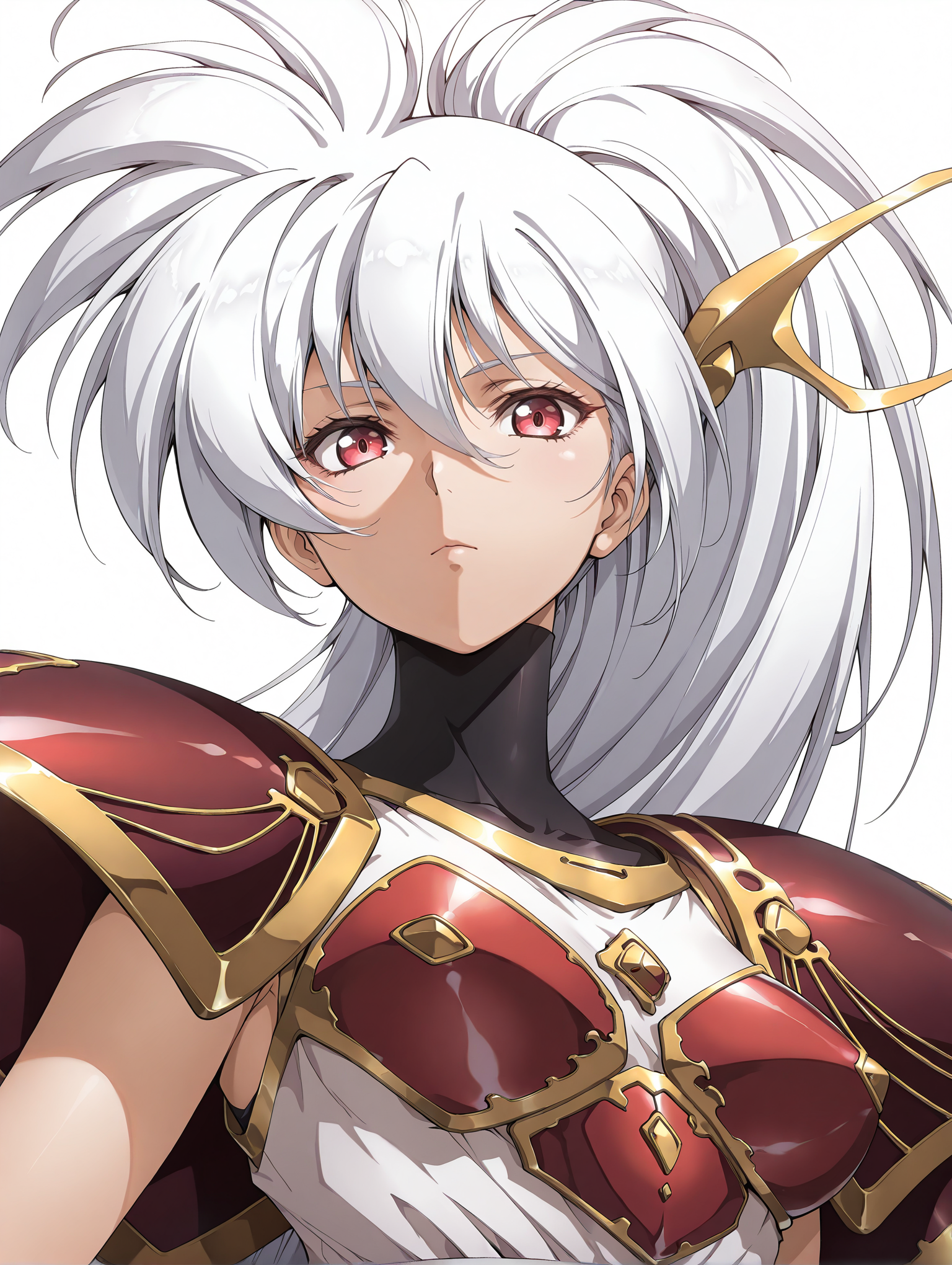 masterpiece,best quality,amazing quality,
1girl,solo,
<lora:luna_ilxlv1.1:1>,Luna,white hair,hair ornament,ponytail,
l_clothes,shoulder armor,
<lora:Fixhands_anime_bdsqlsz_V1:1>,looking_at_viewer,upper_body,face_focus,dynamic_angle,cinematic_angle,white_background,simple_background,expressionless,portrait,