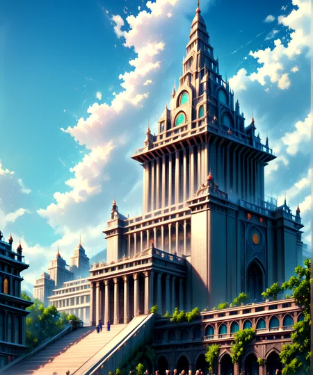 score_9, score_8_up, score_7_up,
<lora:Authoritarian_Architecture_(Architecture)_(Pony)_(AD):0.8> authoritarian, scenery, building, city, cityscape, architecture, monumental architecture,
8K, In'ei, chiaroscuro, soft natural volumetric cinematic perfect light, perfect depth of field shot, ray tracing, photometry, beautiful, subsurface scattering, idealized modern city, wide beautiful boulevards, busy city center, parks and manicured lawn areas, large parks, plazas, skyscrapers, hyper detailed, art by Thomas Kinkade, detailed background, detailed photographic fluffy anime clouds, Unreal Engine, CGI render, absurdly detailed, modern era photograph, masterclass oil painting,
BREAK zPDXL, zPDXLxxx, <lora:wowifierXL:0.2> art by mooncryptowow <lora:sdxl_lightning_8step_lora:0.4> <lora:detailed_notrigger:0.5>