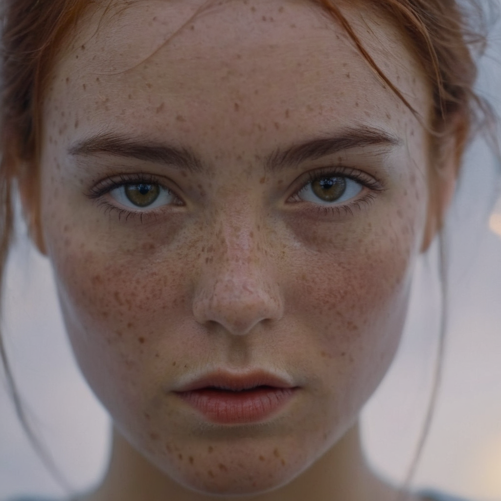 UHD, 4k, ultra detailed, cinematic, a photograph of  <lora:Cinematic Hollywood Film:1.5>
Epic Creative Scene a woman with freckles on her face and a freckle on her head Cinematic Hollywood Film Style, epic, beautiful lighting, inpsiring