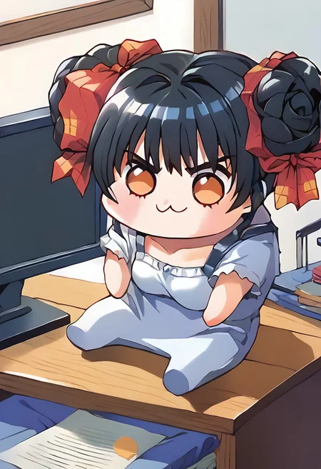 ASCII 1girl,<lora:pony_xl_narusawa:0.8>,narusawa,score_9,score_8_up,score_7_up,source_anime,black hair,a computer with monitor, punching monitor,  power attack, finishing move, action shot, angry,breasts<lora:breastsizeslideroffset:0.3>sitting, in the bedroom,
1girl,  narusawa,score_9,score_8_up,score_7_up,source_anime,black hair, white body, doro, creature, :3, chibi, four legs, solid circle eyes, no pupils, smile, in the desk