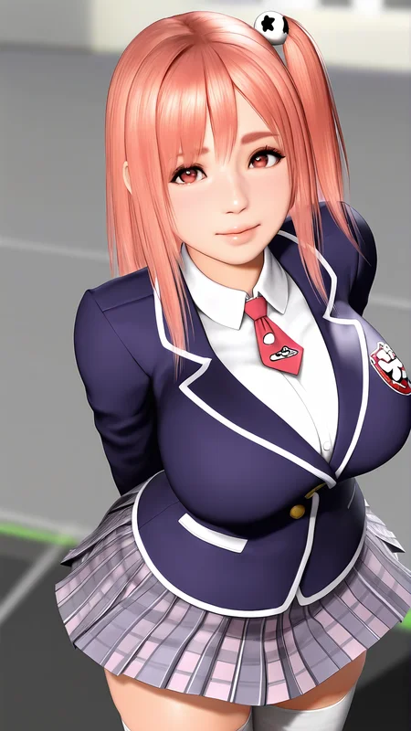 amazing quality,absurdres,best quality,masterpiece,highres,newest,detailed,detailed body,detailed face,masterpiece,best quality,solo,3d,realistic,
mixfight2,1girl,solo,thighhighs,school uniform,skirt,necktie,pink hair,honoka \(doa\), <lora:mixfight2:0.9>,