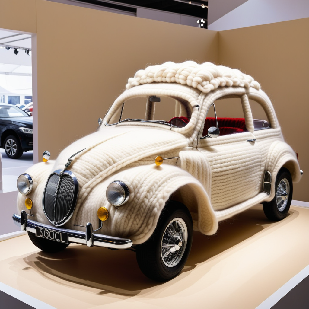 a car made out of Jed-Wool   <lora:WoolStyle:0.7>