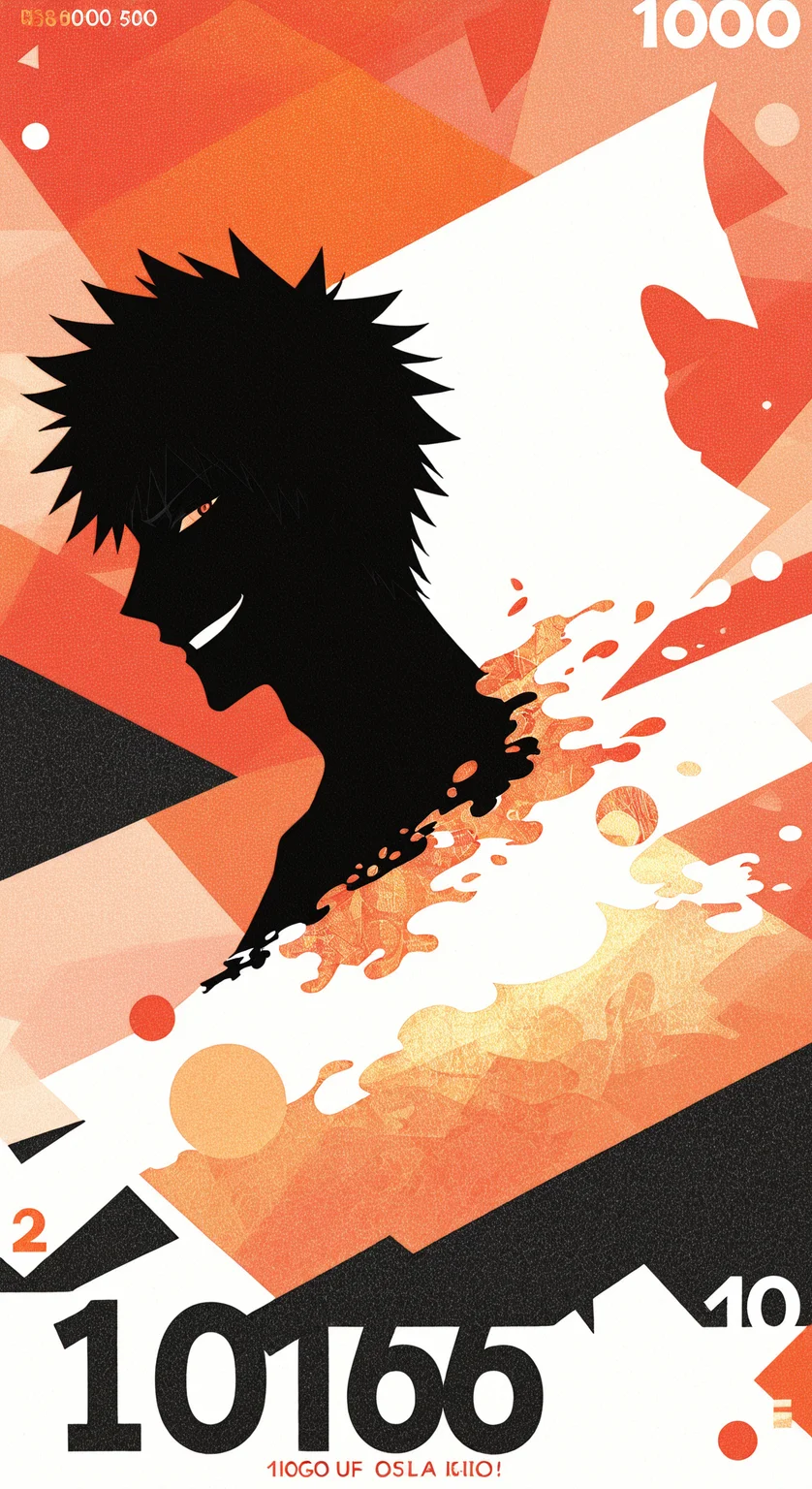2000,
<lora:[Style - IL] R50 Banknote Style:1> r50_banknote, english text, big text, number, 
dissolving,minimalism
,
happy, smirk, looking at viewer,
from side, profile,
1boy, male focus, kurosaki ichigo, ,
abstract background, shapes,
neon theme,orange theme,
white theme,black theme,
masterpiece, best quality,