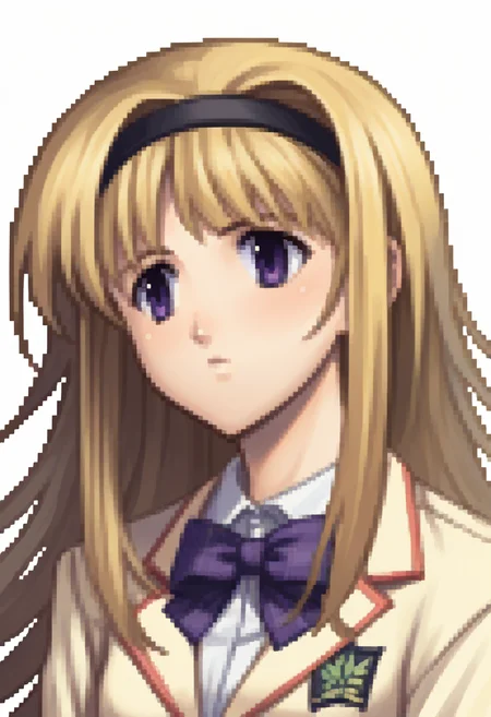 score_9, score_8_up, score_7_up, source_anime BREAK 1girl, solo,
<lora:zs_FEDSPortraitsXL:1> fedsportraits, portrait, white background
<lora:chnanami-pdxl-nvwls-v1:1> chnanami, blonde hair, purple eyes, hairband, bowtie, yellow blazer,
