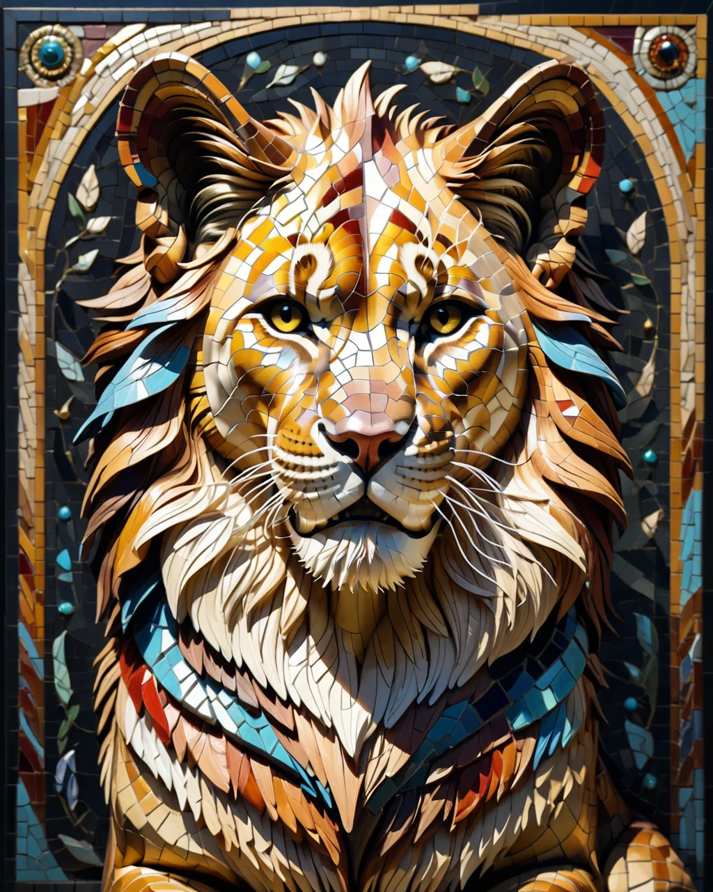 score_9, score_8_up, score_7_up, intricate details, rating_safe,
<lora:MosaicStyle:1>,
1boy(Mosaic, made from colored stone pieces,
sphinx,
full body, looking at the viewer, solo, smiling), black background,
<lora:ral-chrosc-clr:0.3>, ral-chrosc-clr,
<lora:xl_more_art-full_v1:0.3>,
<lora:add-detail-xl:0.3>