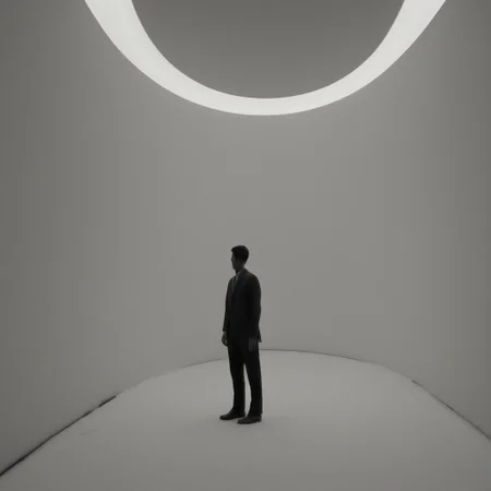A hollow body, emerging from the neck a soul of light, the one that replaces what was once the man inside the suit and tie: and it hasn't. Nothing can replace it, yet the corporate logos, the Pepsi, the Coke, the Nintendos and so on speak through its neck and somewhere in the static, like an enigmatic face pressed against a saran wrap wall, it screams. And you see it there, late at night in the mirror: he is alive in there in the screaming thing that wakes into television and presses into its pillow like death like death like all that has wept and long gone down into the grave of night, the one that never sleeps now, and besides, the light stays on in the daytime too, James Turrell Style page