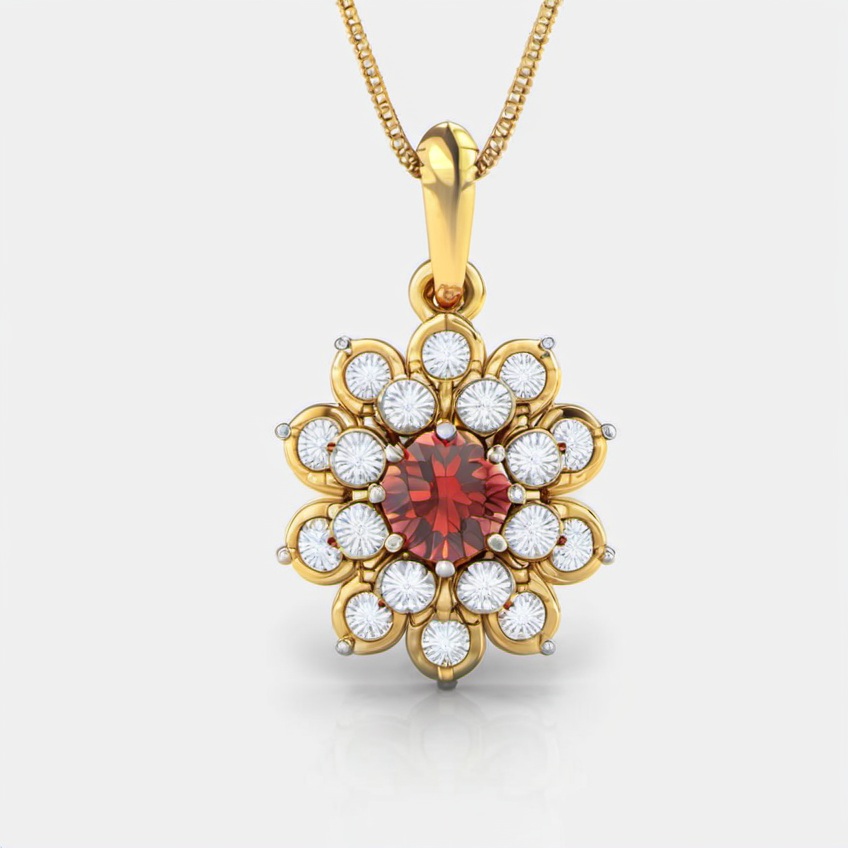 chain,golden,flower shape red crystals on top,shiny <lora:diamond:1>