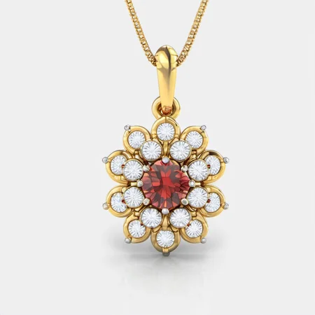 chain,golden,flower shape red crystals on top,shiny <lora:diamond:1>