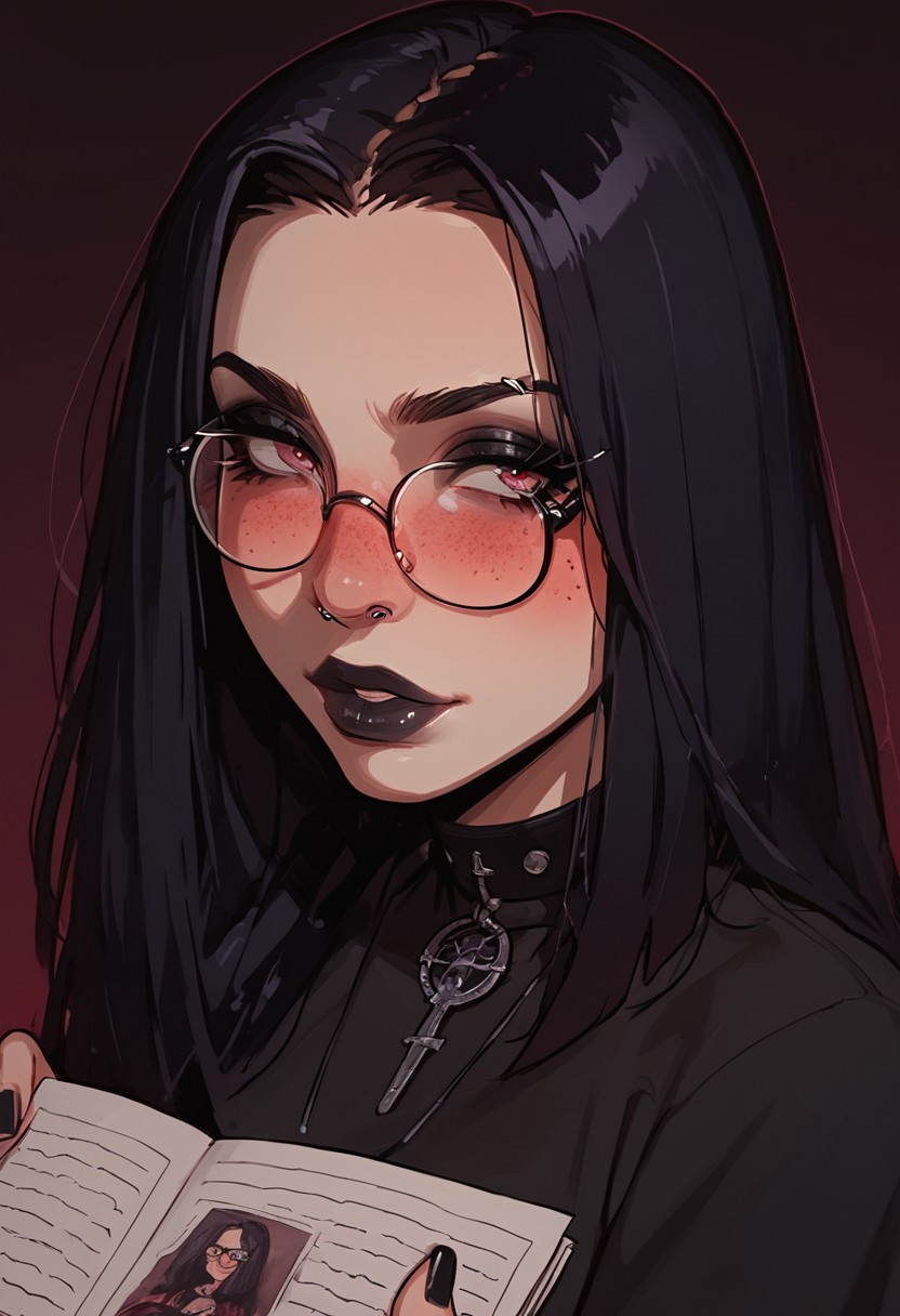 score_9, score_8_up, score_7_up, BREAK
1girl, beautiful, personnal assistant, goth girl, round glasses, holding papers freckles, blush
<lora:PulenKompot-Zer0.Zer0_Style_PonyXL:1> zer0