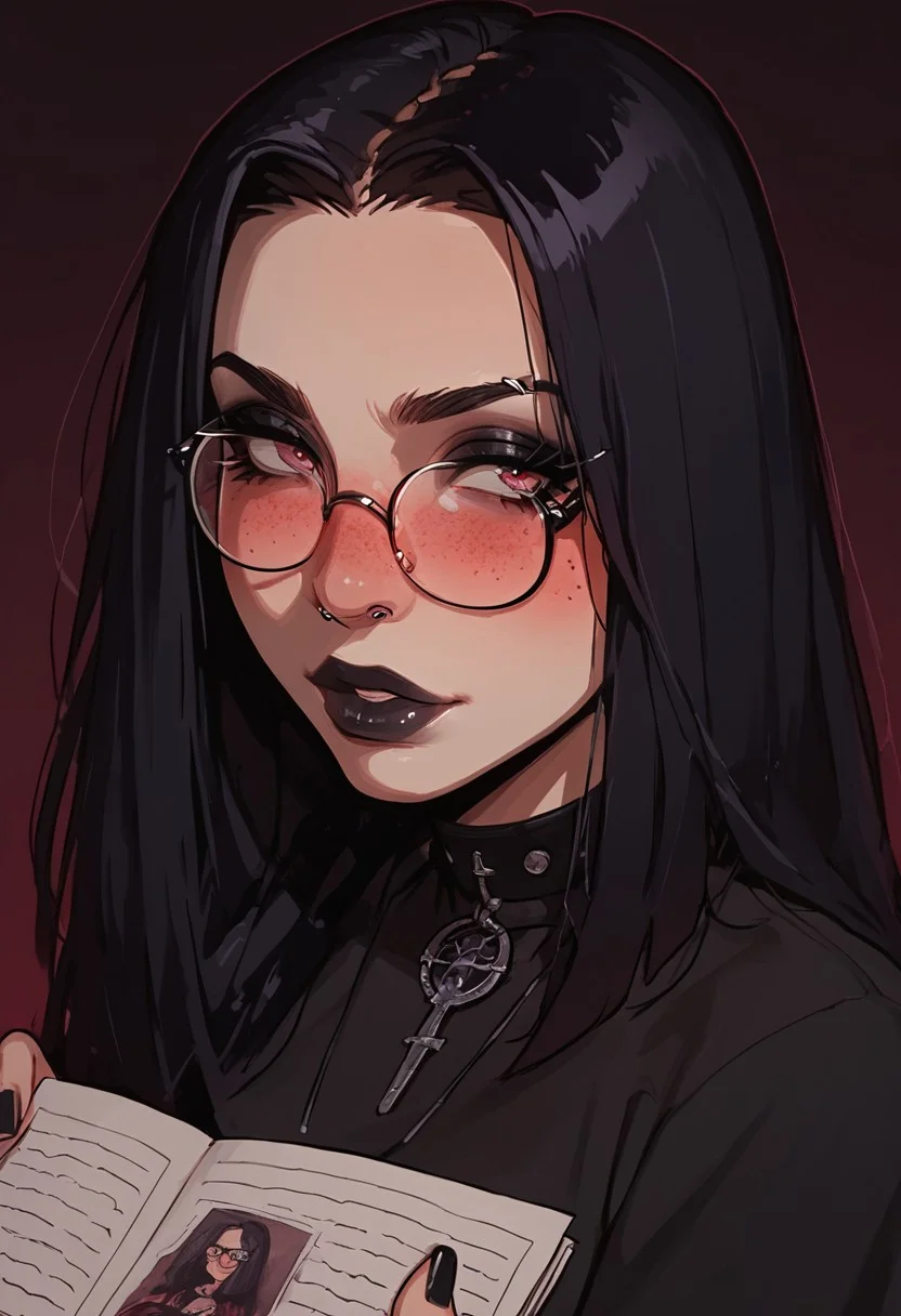 score_9, score_8_up, score_7_up, BREAK
1girl, beautiful, personnal assistant, goth girl, round glasses, holding papers freckles, blush
<lora:PulenKompot-Zer0.Zer0_Style_PonyXL:1> zer0