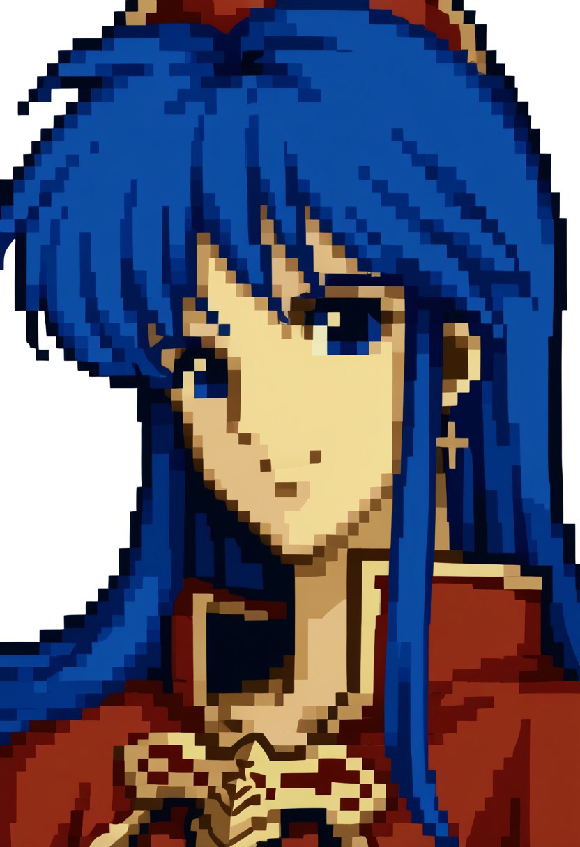 score_9, score_8_up, score_7_up, source_anime, 1girl, solo, smile,
<lora:zs_FE4PortraitsXL:1> fe4portraits, portrait, pixel art, white background
,<lora:lilina_XL-bf16-pony-v1:1>lilina \(fire emblem\), wizard,blue hair,blue eyes