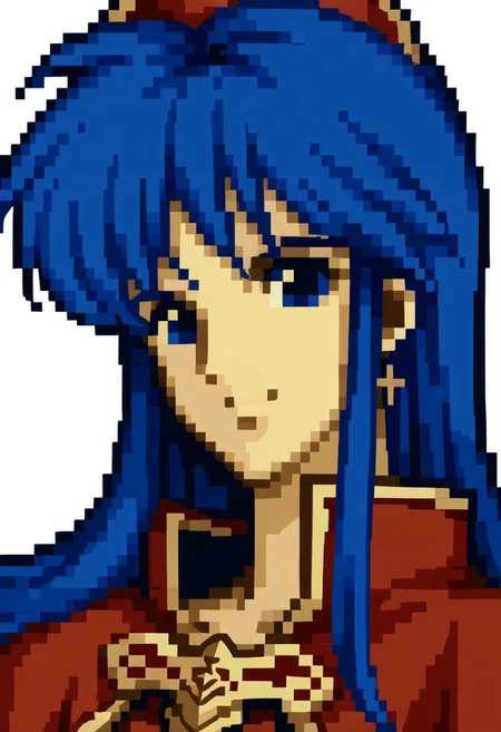 score_9, score_8_up, score_7_up, source_anime, 1girl, solo, smile,
<lora:zs_FE4PortraitsXL:1> fe4portraits, portrait, pixel art, white background
,<lora:lilina_XL-bf16-pony-v1:1>lilina \(fire emblem\), wizard,blue hair,blue eyes