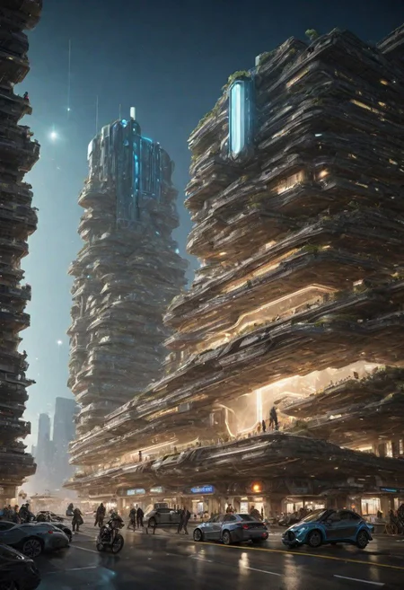 (The imagination of future cities, future buildings, future streets, future vehicles, future mass transportation, future pedestrians:1.3),
Futurism, industrial style, rich light and shadow, scifi, realistic,
(dark fantasy style:1.1),(creeping fog:0.9),
(rich white and gold colors:1.2), (harmonious colors:1.0),
(real landscape:1.1), (blurred background:1.0),
easynegative, BadDream, great lighting, clear, futuresurban