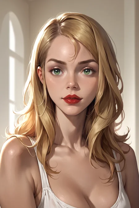 score_9,score_8_up,score_7_up,score_6_up,uncensored,detailed,volumetric,rating_lewd,rating_explicit,very aesthetic,high detail,high quality,(photorealistic:1.4),<lora:xl_more_art-full_v1:0.3>,
Realistic lighting,Clear shadows,High dynamic range,
<lora:cirstal:0.8>,blonde hair,long hair,(dark-skinned female, dark skin:1.2),lipstick,green eyes,makeup,nail polish,