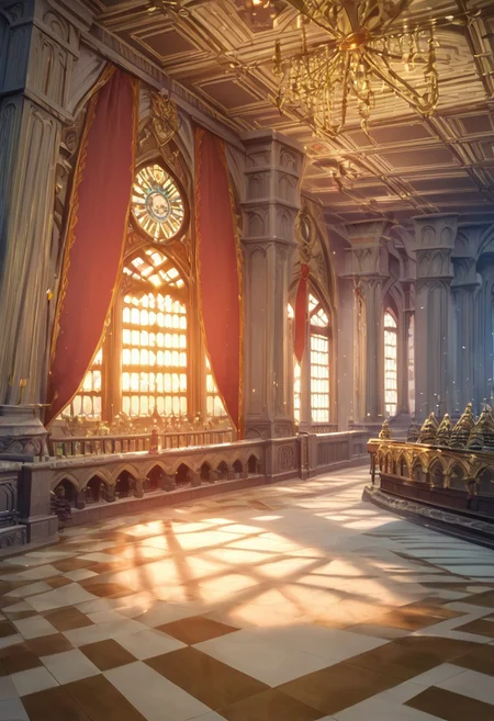 score_9, score_8_up, score_7_up, score_6_up, score_5_up, score_4_up, source_anime, official art,  <lora:mondstadt_background-ponyxl-v11h:1>, <lora:snowXLP:1>, palace of versailles, french baroque architecture, historical building, royal palace, grand hall, ornate interiors, golden decor, 17th century, symmetrical gardens, luxurious, chandeliers, marble floors, french royalty, classic european palace, sunlight through windows, wide-angle, high detail, ultra realistic, majestic, cinematic lighting